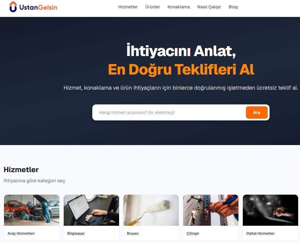 Ustangelsin.com.tr Hizmete Girdi